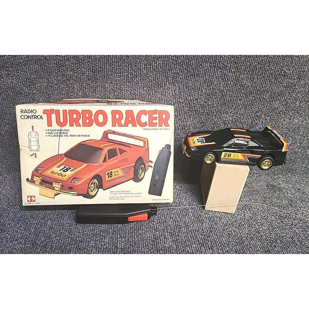 VTG 1989 T.T. Toys Turbo Racer Remote Control in Open box, TT802 For Repair Read